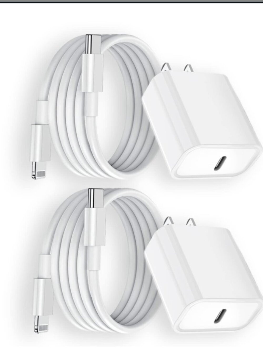 2 pack Fast Charger for iPhone  6ft Lightning cable